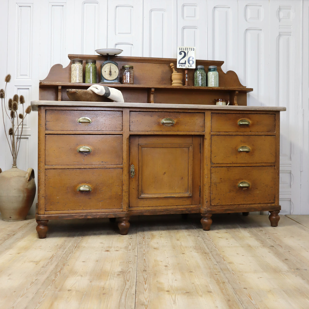 Antique Painted Pine Dresser 0512a – Mustard Vintage