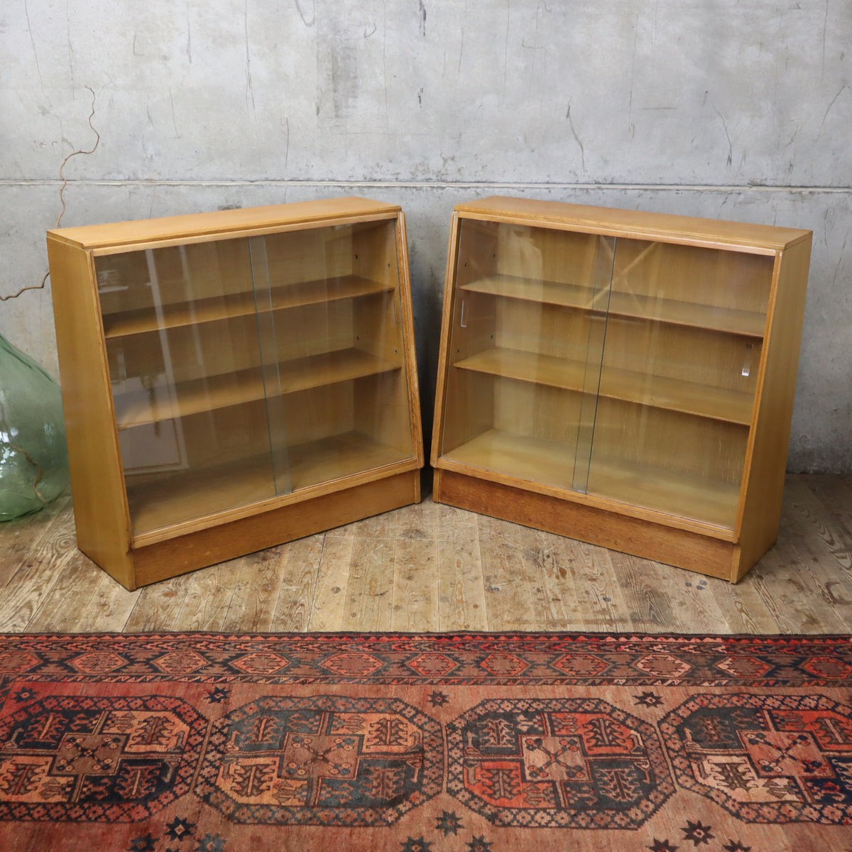 Pair of Mid Century G Plan Oak Brandon Display 1611d