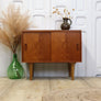 Vintage Teak Mid Century Record Cabinet 0705c
