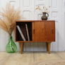 Vintage Teak Mid Century Record Cabinet 0705c