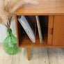 Vintage Teak Mid Century Record Cabinet 0705c