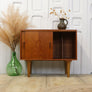 Vintage Teak Mid Century Record Cabinet 0705c