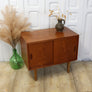 Vintage Teak Mid Century Record Cabinet 0705c