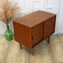 Vintage Teak Mid Century Record Cabinet 0705c