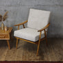 Mid Century Boucle Boomerang Armchair (Two of a Pair) 0110f