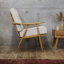Mid Century Boucle Boomerang Armchair (Two of a Pair) 0110f