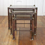 Vintage Glazed Brass Nesting Tables 1810f