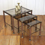 Vintage Glazed Brass Nesting Tables 1810f