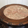 Antique Chinese Marble & Hardwood Jardiniere Stand Table 1603e