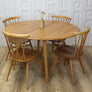 Vintage Ercol Model 383 Drop Leaf Oval Dining Table 2609a