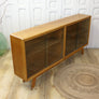Vintage Oak Meredew Glazed Display Cabinet Sideboard 0509a