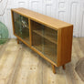 Vintage Oak Meredew Glazed Display Cabinet Sideboard 0509a