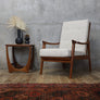 Mid Century Teak Danish Boucle Armchair (Two of a pair) - 0110j