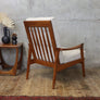 Mid Century Teak Danish Boucle Armchair (Two of a pair) - 0110j