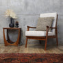 Mid Century Teak Danish Boucle Armchair (Two of a pair) - 0110j