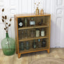 Vintage Oak Glazed Display Cabinet 1005d