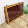 Vintage Oak Glazed Display Case Wall Cabinet 2203c