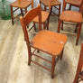 Set of Ten Vintage Rustic Orange Painted Chairs 0103c
