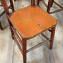 Set of Ten Vintage Rustic Orange Painted Chairs 0103c