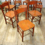 Set of Ten Vintage Rustic Orange Painted Chairs 0103c