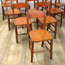Set of Ten Vintage Rustic Orange Painted Chairs 0103c