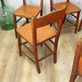 Set of Ten Vintage Rustic Orange Painted Chairs 0103c