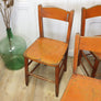 Set of Ten Vintage Rustic Orange Painted Chairs 0103c