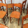 Set of Ten Vintage Rustic Orange Painted Chairs 0103c