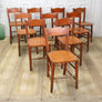 Set of Ten Vintage Rustic Orange Painted Chairs 0103c