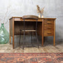 Mid Century Rustic Oak School Desk - 2804a