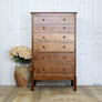 vintage_rustic_oak_tallboy_chest_of_drawers