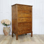 vintage_rustic_oak_tallboy_chest_of_drawers