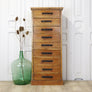 vintage_rustic_pine_tallboy_multi_drawers_filing