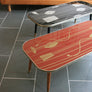 Vintage 1950s Geometric Coffee Table – Red