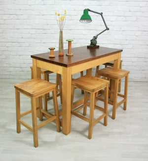 Vintage School laboratory table & 6 stools