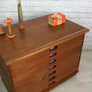 Vintage industrial reclaimed Iroko school plan chest (large) - Restored to order