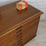 Vintage industrial reclaimed Iroko school plan chest (large) - Restored to order