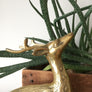 *LARGE* Mid Century Brass Pair of Deer