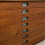 Vintage industrial reclaimed Iroko school plan chest (large) - Restored to order