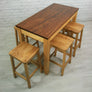 Vintage School laboratory table & 6 stools