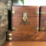 Vintage Kitchen Storage Canisters - Teak & Brass