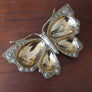 Large Vintage Brass Butterfly Trinket Dish
