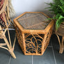 Vintage Bohemian Cane Side Table