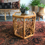Vintage Bohemian Cane Side Table