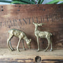*SMALL* Mid Century Brass Pair of Deer