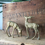 *SMALL* Mid Century Brass Pair of Deer