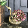 Mid Century Brass Swan Planter #A1