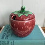 Vintage Ceramic Strawberry Preserve Pot #A11