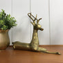 Large Mid Century Brass Deer / Stag #A1