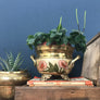 Vintage Brass & Enamel Planter